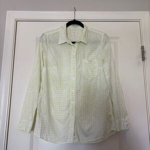 GAP Women’s White and Green Button Down Shirt